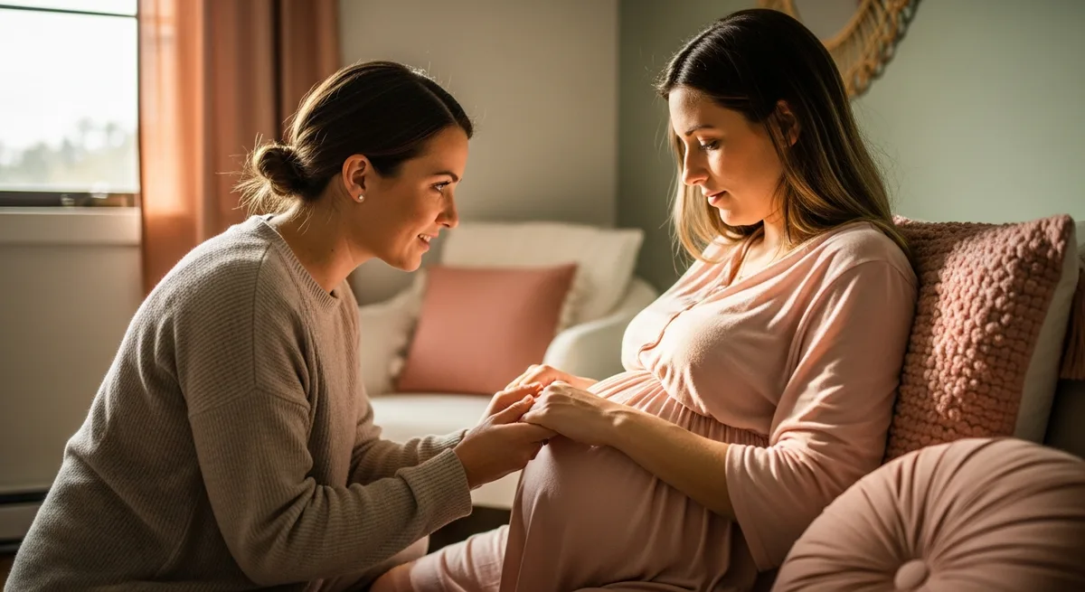 Doula supporting a pregnant woman