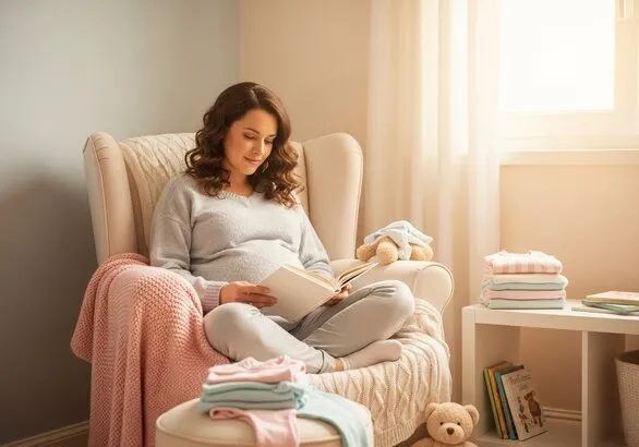 Expectant mother in nursery