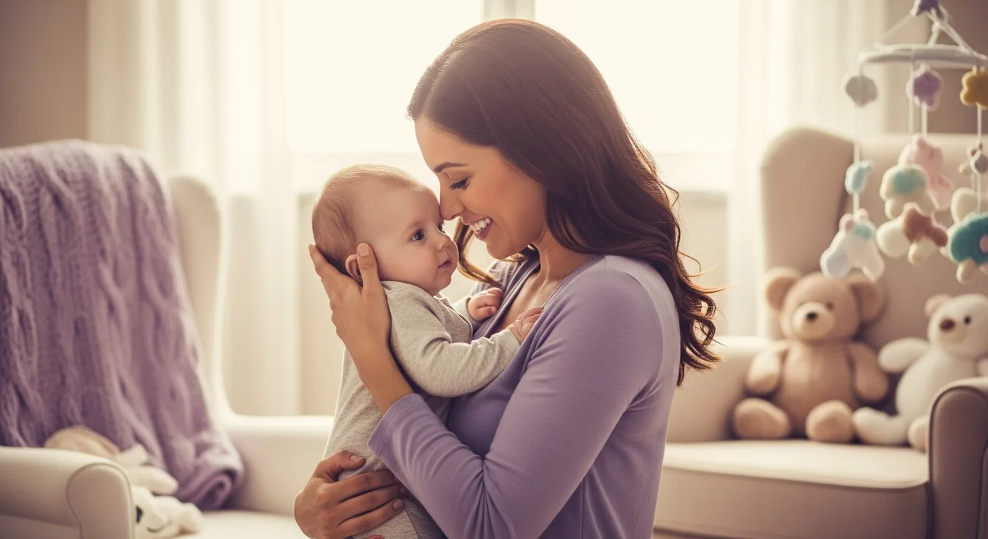 Calm family scene for postpartum resources