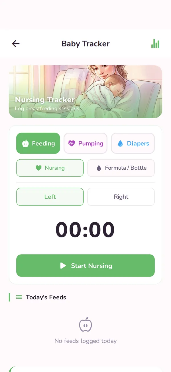 Feeding notes screen