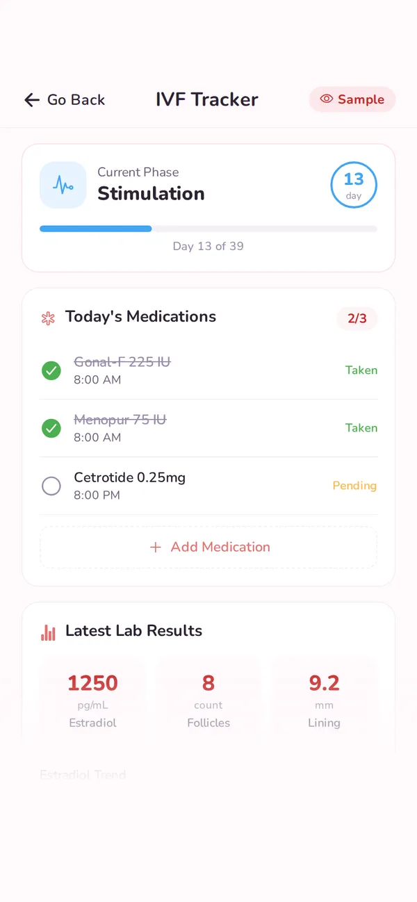 Treatment notes screen