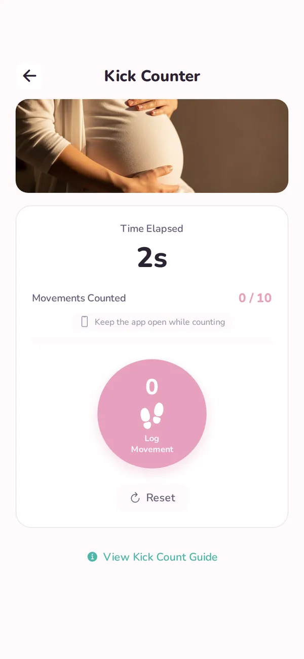 Pregnancy movement notes screen