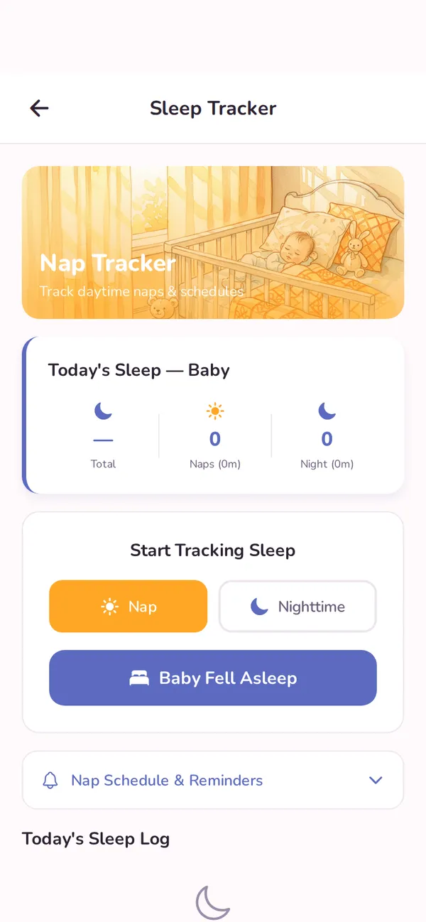 Baby sleep notes screen