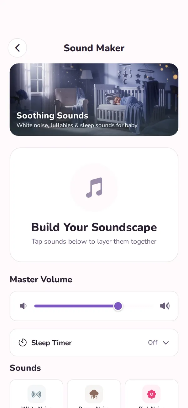 Sound machine screen