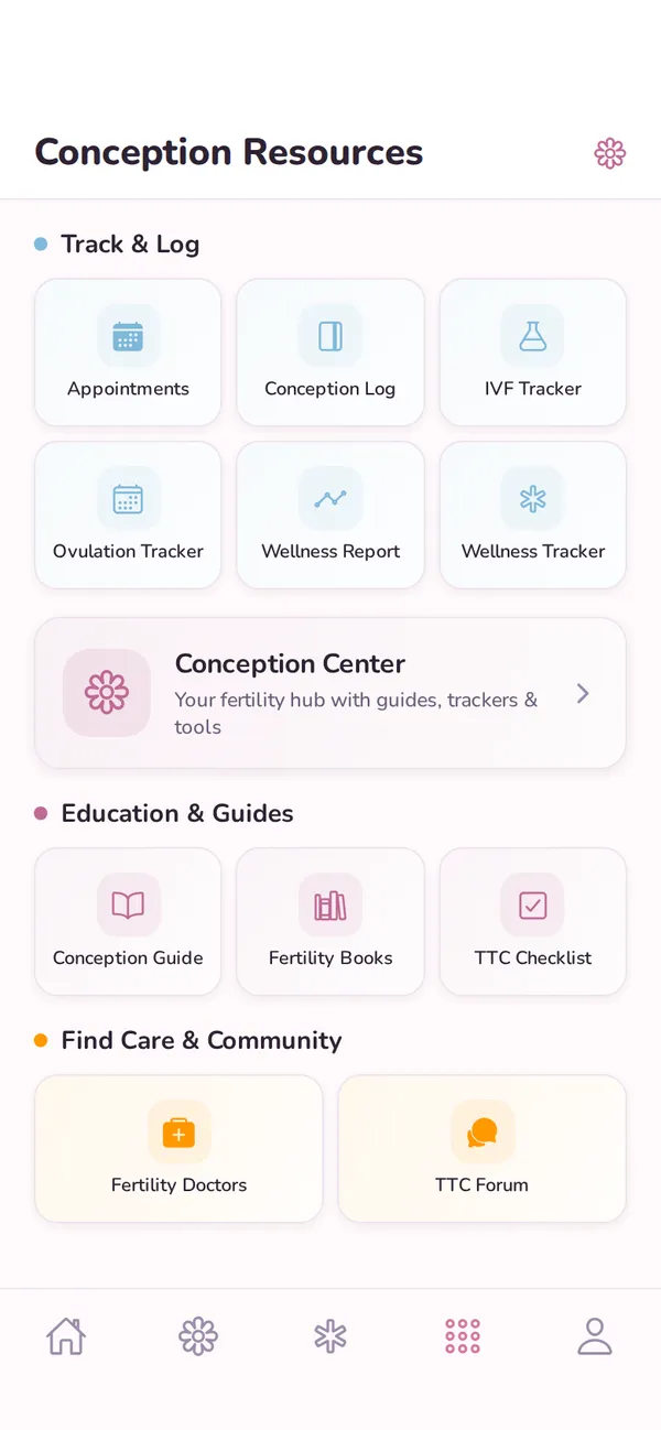 Trying-to-conceive education screen