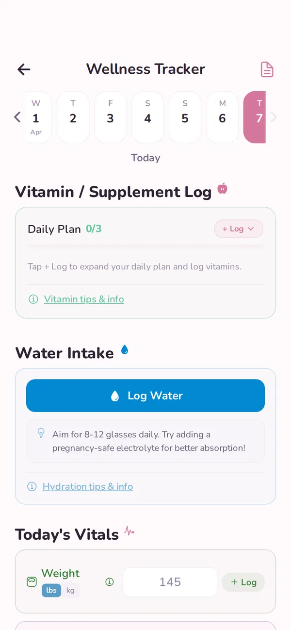 Supplement notes screen